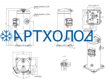 Компрессор спиральный RCZ142T4LB7CA (141R0432) Ридан Компрессор спиральный RCZ142T4LB7CA (141R0432) Ридан