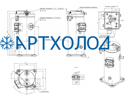 Компрессор спиральный RCL28E4LT8CA (141R9543) Ридан Компрессор спиральный RCL28E4LT8CA (141R9543) Ридан