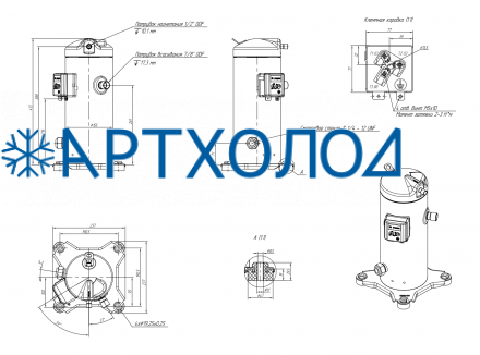Компрессор спиральный RCM19E4LT7CA (141R8820) Ридан Компрессор спиральный RCM19E4LT7CA (141R8820) Ридан