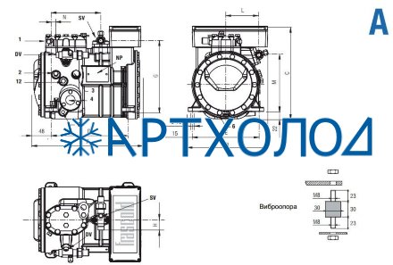 Компрессор A1-6Y (R-404A, R-507, R-134a, R-407C MBP) Frascold Компрессор A1-6Y (R-404A, R-507, R-134a, R-407C MBP) Frascold