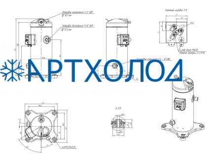 Компрессор спиральный RCM26E4LT7CA (141R8824) Ридан Компрессор спиральный RCM26E4LT7CA (141R8824) Ридан